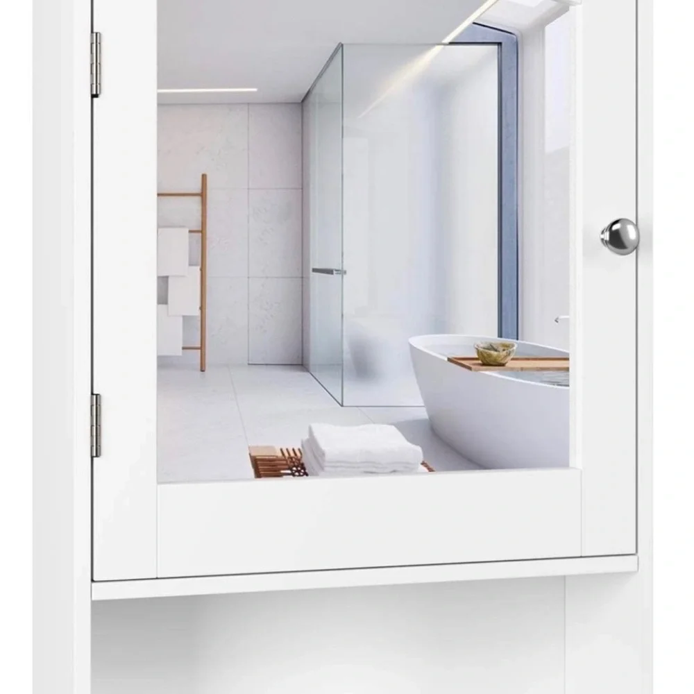 New white bathroom medicine cabinet with mirror